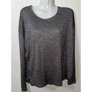 Vince Womens Top M Heathered Gray Slight Sparkle Minimalistic‎ Neutral